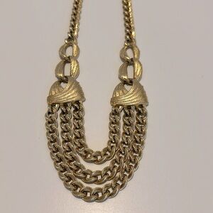 chunky gold, 3 strand necklace.